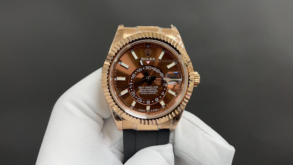 Sky-Dweller Everose Gold with Chocolate Dial and Oysterflex Bracelet