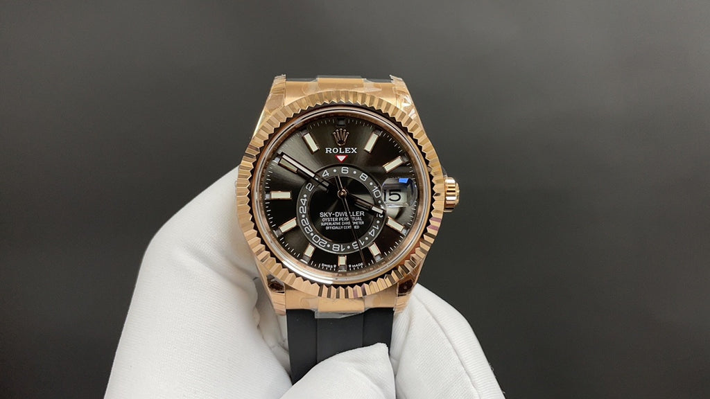 Sky-Dweller roségoud met Oysterflex-band
