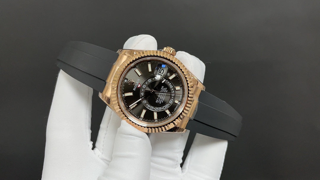 Sky-Dweller roségoud met Oysterflex-band