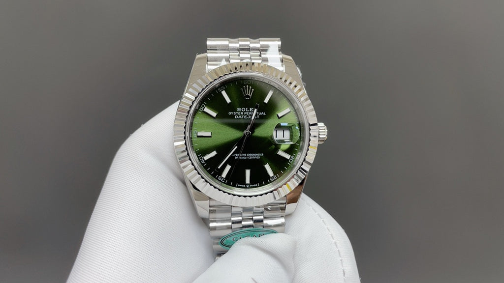 Datejust met groene wijzerplaat en Jubilee-band