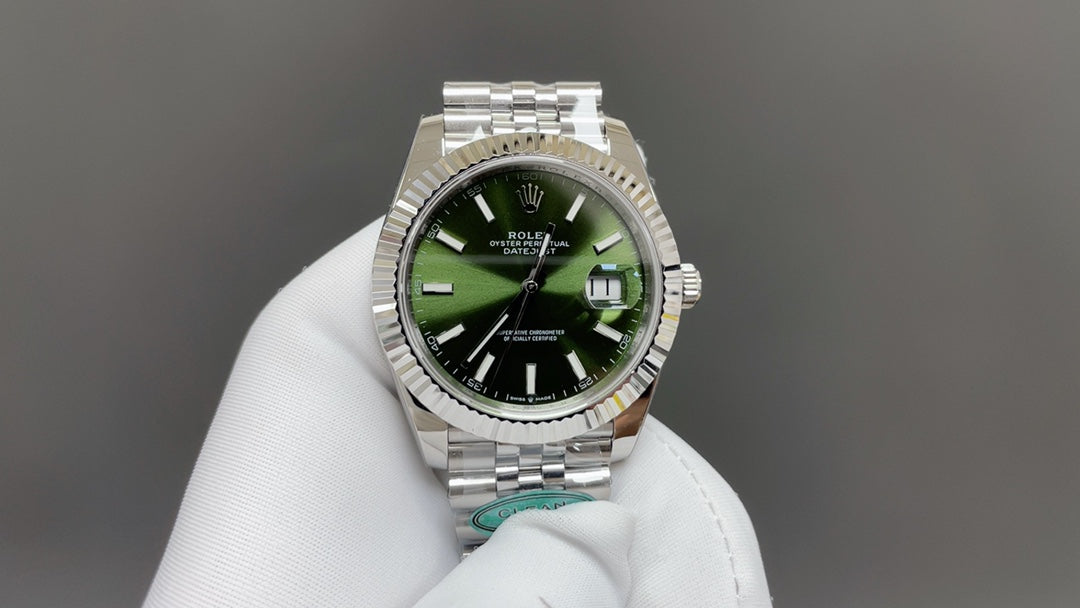 Datejust met groene wijzerplaat en Jubilee-band