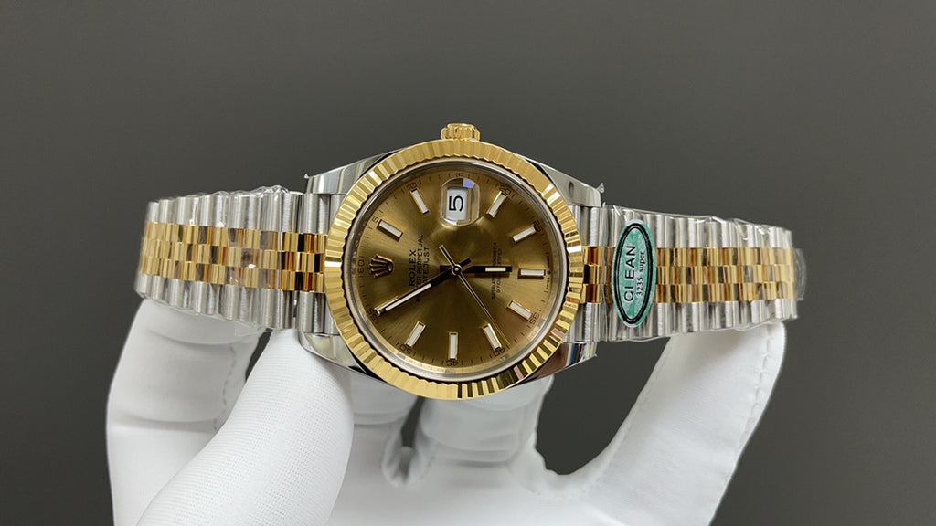 Datejust 41 - 126333 met champagne wijzerplaat en geelgouden Jubilee-band