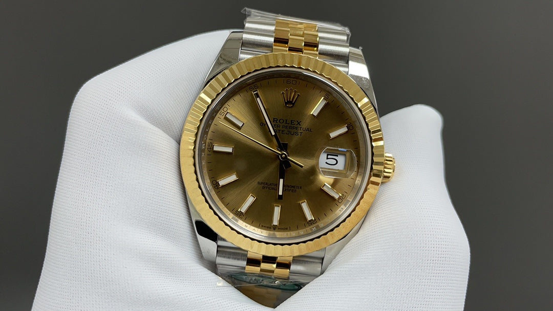 Datejust 41 - 126333 met champagne wijzerplaat en geelgouden Jubilee-band