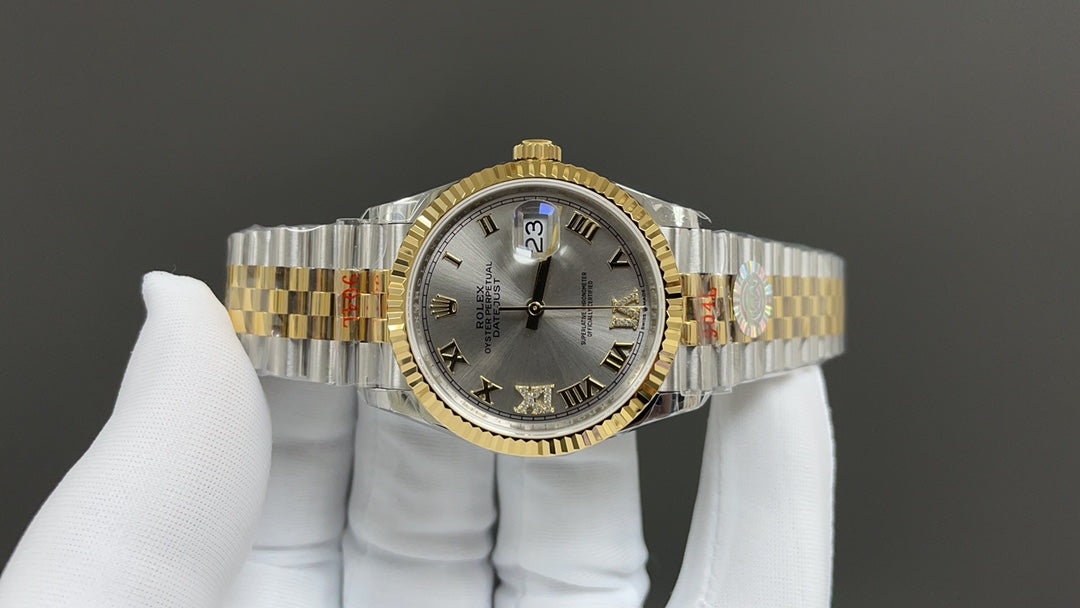 Datejust 36 - staal en geelgoud met zilveren wijzerplaat