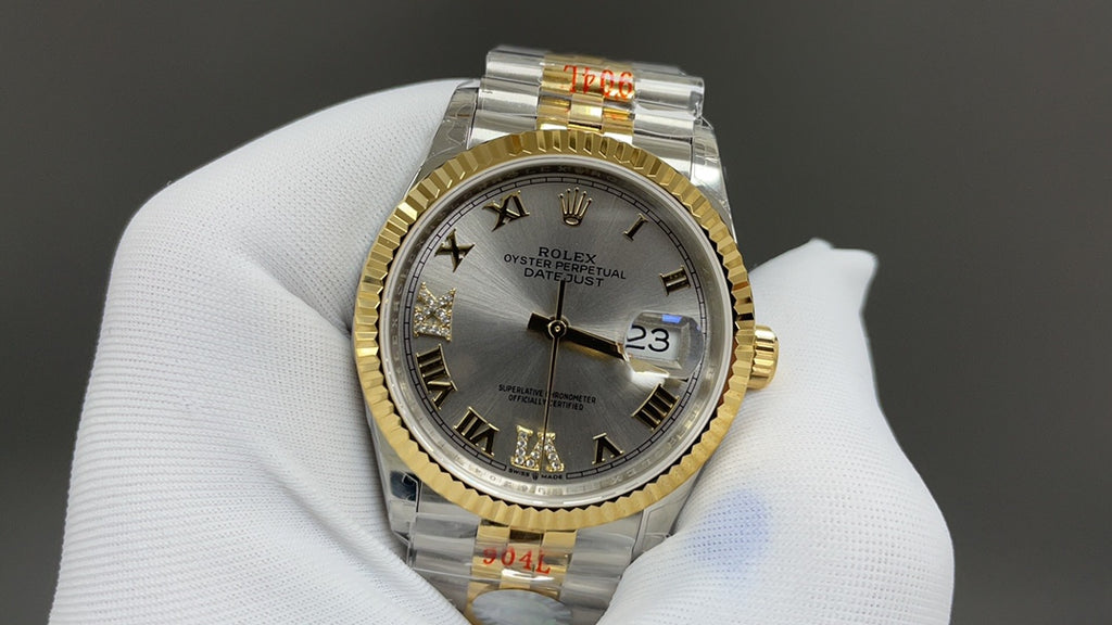 Datejust 36 - staal en geelgoud met zilveren wijzerplaat