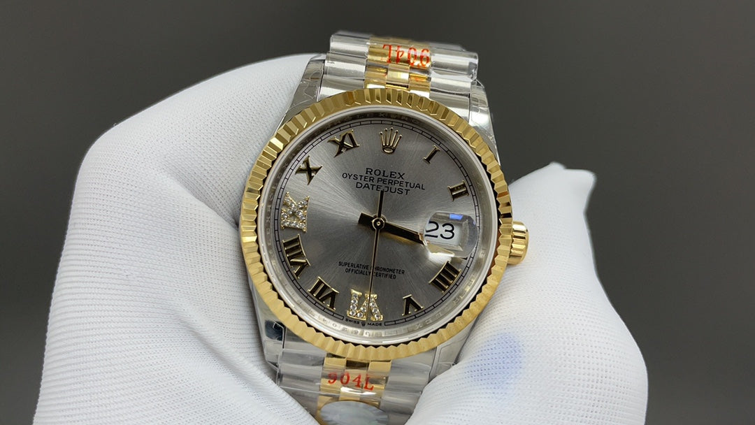 Datejust 36 - staal en geelgoud met zilveren wijzerplaat